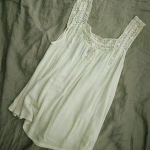 Torrid white blouse with lace trim